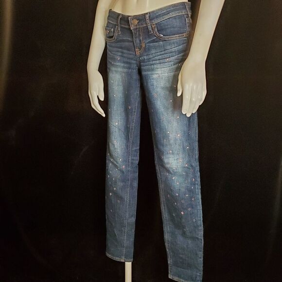 Hollister Rhinestone Embellished Blue Jeans (1R) - Picture 1 of 6